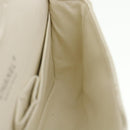 CHANEL Matelasse Double Flap Chain Shoulder Bag Caviar Skin White CC Auth knn085-30