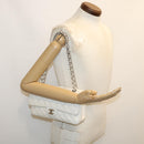 CHANEL Matelasse Double Flap Chain Shoulder Bag Caviar Skin White CC Auth knn085-33