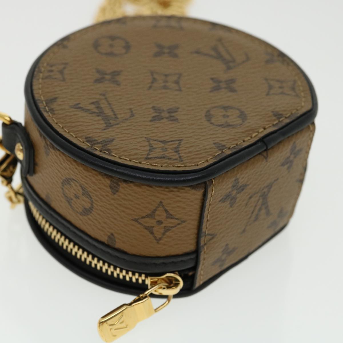 LOUIS VUITTON Monogram Reverse Boite Chapeau Shoulder Bag Brown M68577 LV knn091