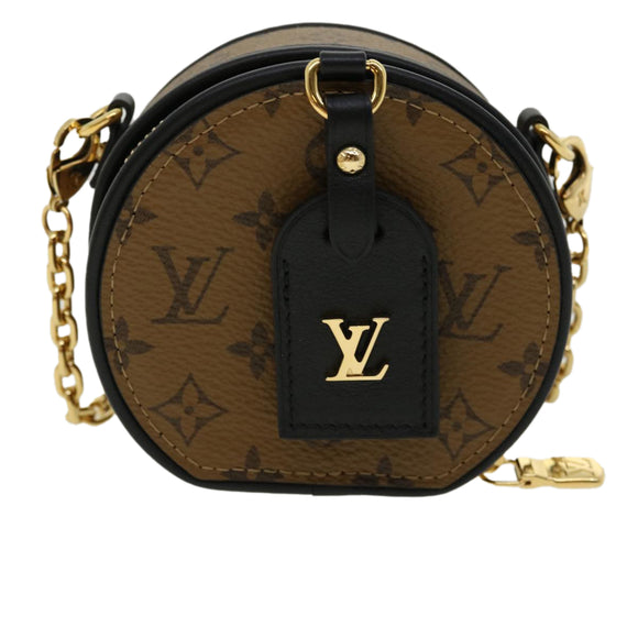 LOUIS VUITTON Monogram Reverse Boite Chapeau Shoulder Bag Brown M68577 LV knn091