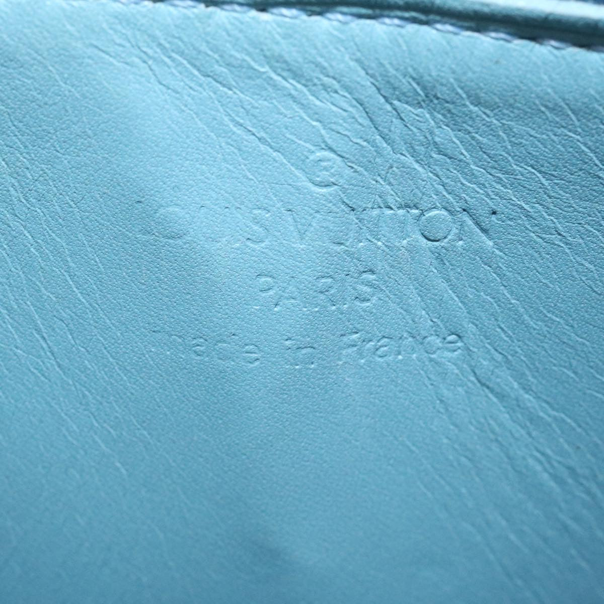 LOUIS VUITTON Monogram Vernis Lexington Pouch Baby Blue M91011 LV Auth lt132