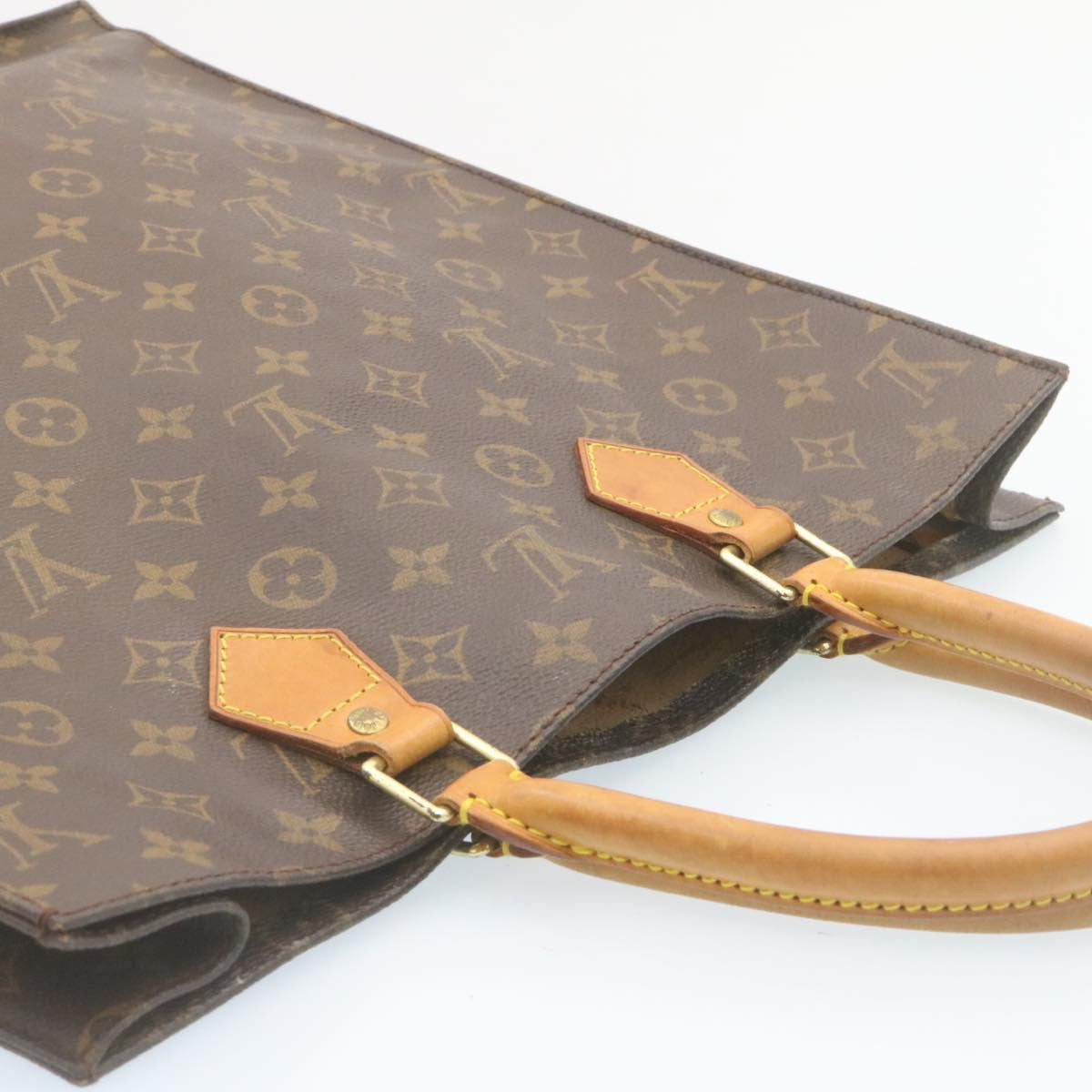 LOUIS VUITTON Monogram Sac Plat Hand Bag M51140 LV Auth lt256