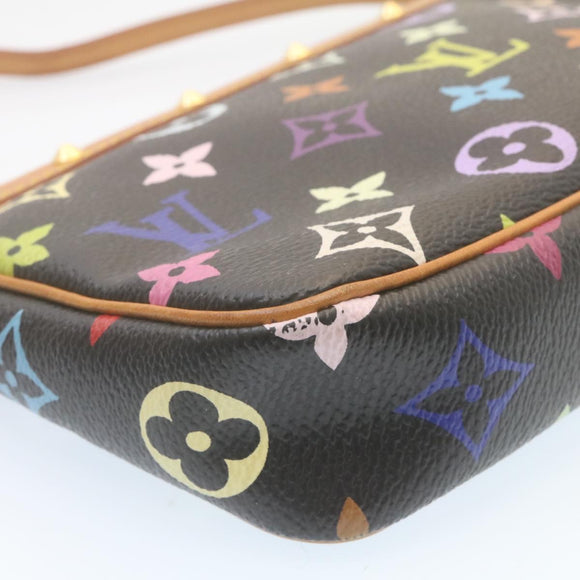 LOUIS VUITTON Monogram Multicolor Pochette Accessoires Pouch Black M92648 lt318