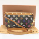 LOUIS VUITTON Monogram Multicolor Pochette Accessoires Pouch Black M92648 lt318-12