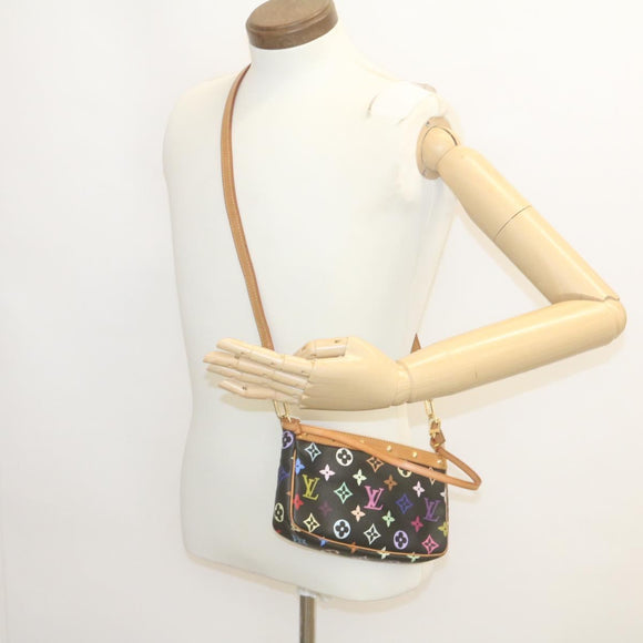 LOUIS VUITTON Monogram Multicolor Pochette Accessoires Pouch Black M92648 lt318