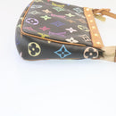 LOUIS VUITTON Monogram Multicolor Pochette Accessoires Pouch Black M92648 lt318-4