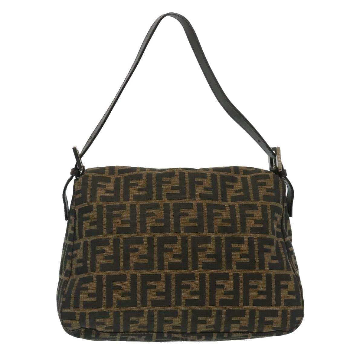 FENDI Zucca Canvas Mamma Baguette Shoulder Bag Brown Black Auth lt358 - 0