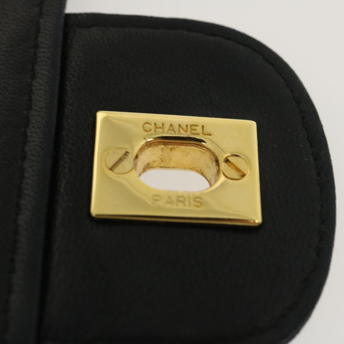 CHANEL Classic Matelasse 25 Chain Flap Shoulder Bag Lamb Skin Black Auth lt449A
