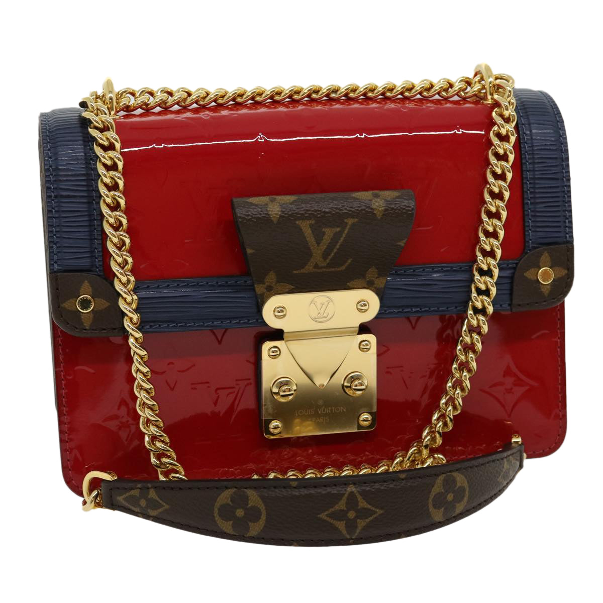 LOUIS VUITTON Vernis Wynwood Shoulder Bag Red scarlet M90517 LV Auth lt554A