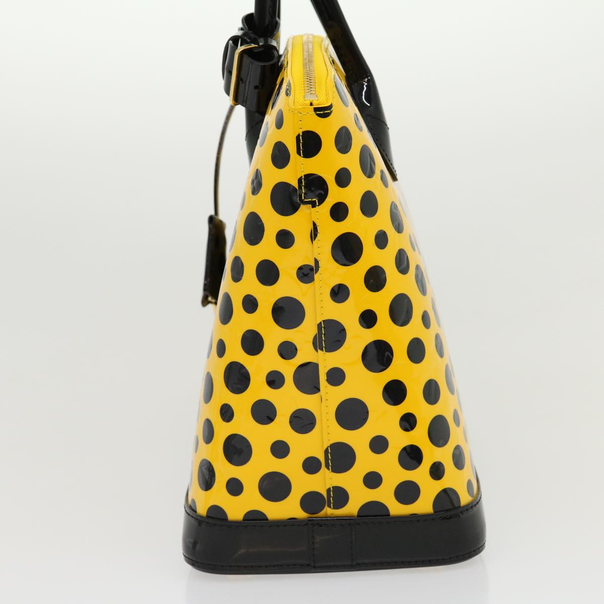 LOUIS VUITTON Vernis Dot Infinity Lockit MM Hand Bag Yellow M91398 Auth lt555A