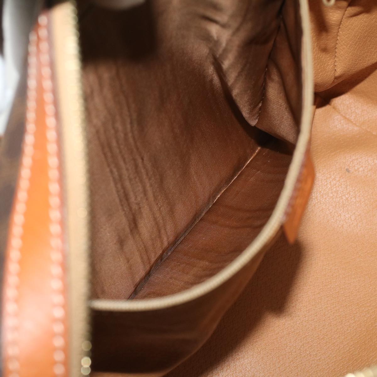 CELINE Macadam Canvas Hand Bag PVC Leather Brown Auth lt678