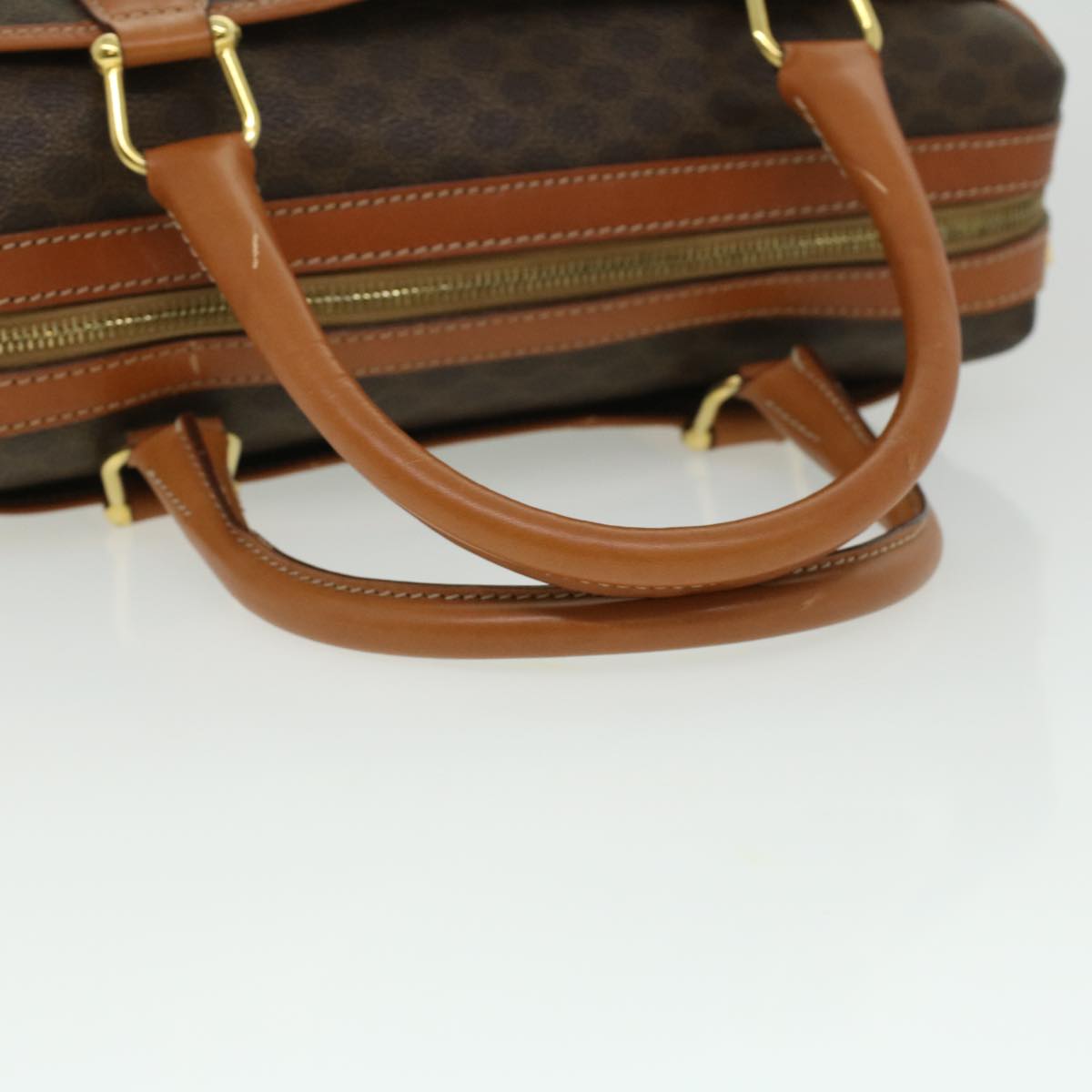 CELINE Macadam Canvas Hand Bag PVC Leather Brown Auth lt678