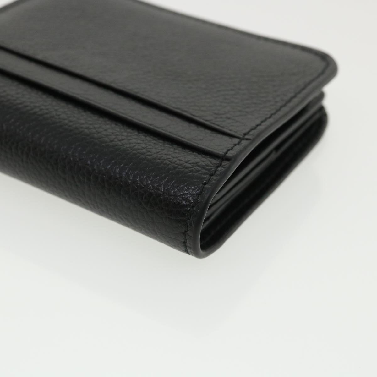 BALENCIAGA Wallet Leather Black 594216 Auth lt709