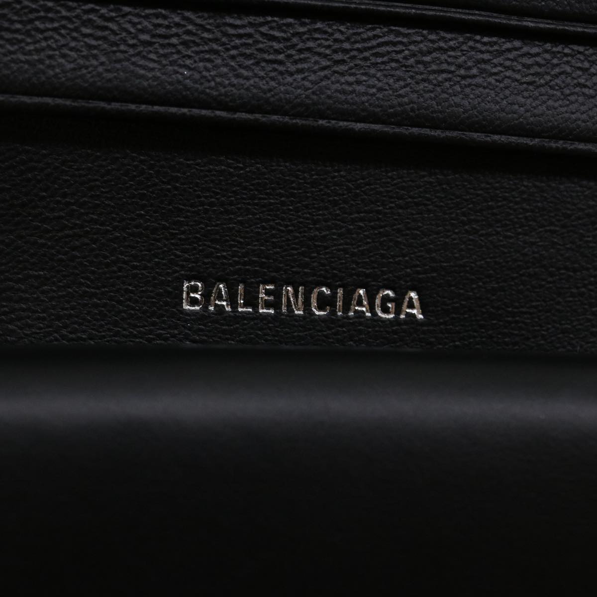 BALENCIAGA Wallet Leather Black 594216 Auth lt709