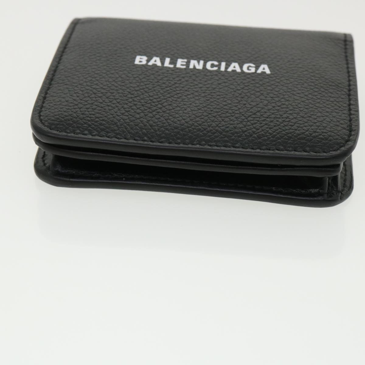 BALENCIAGA Wallet Leather Black 594216 Auth lt709