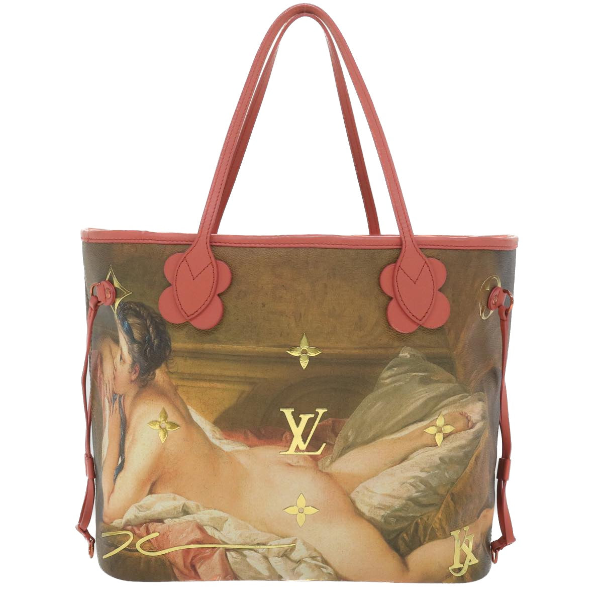LOUIS VUITTON Masters Collection Neverfull MM Tote BOUCHER Pink M43357 LV lt759A