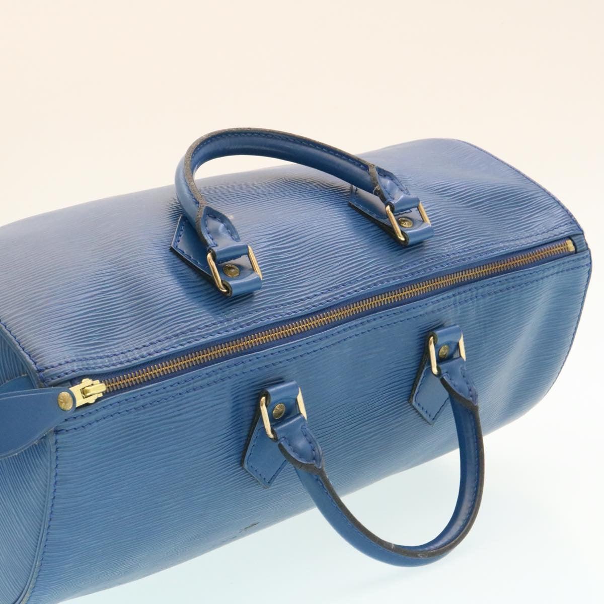 LOUIS VUITTON Epi Speedy 35 Hand Bag Blue M42995 LV Auth ms188