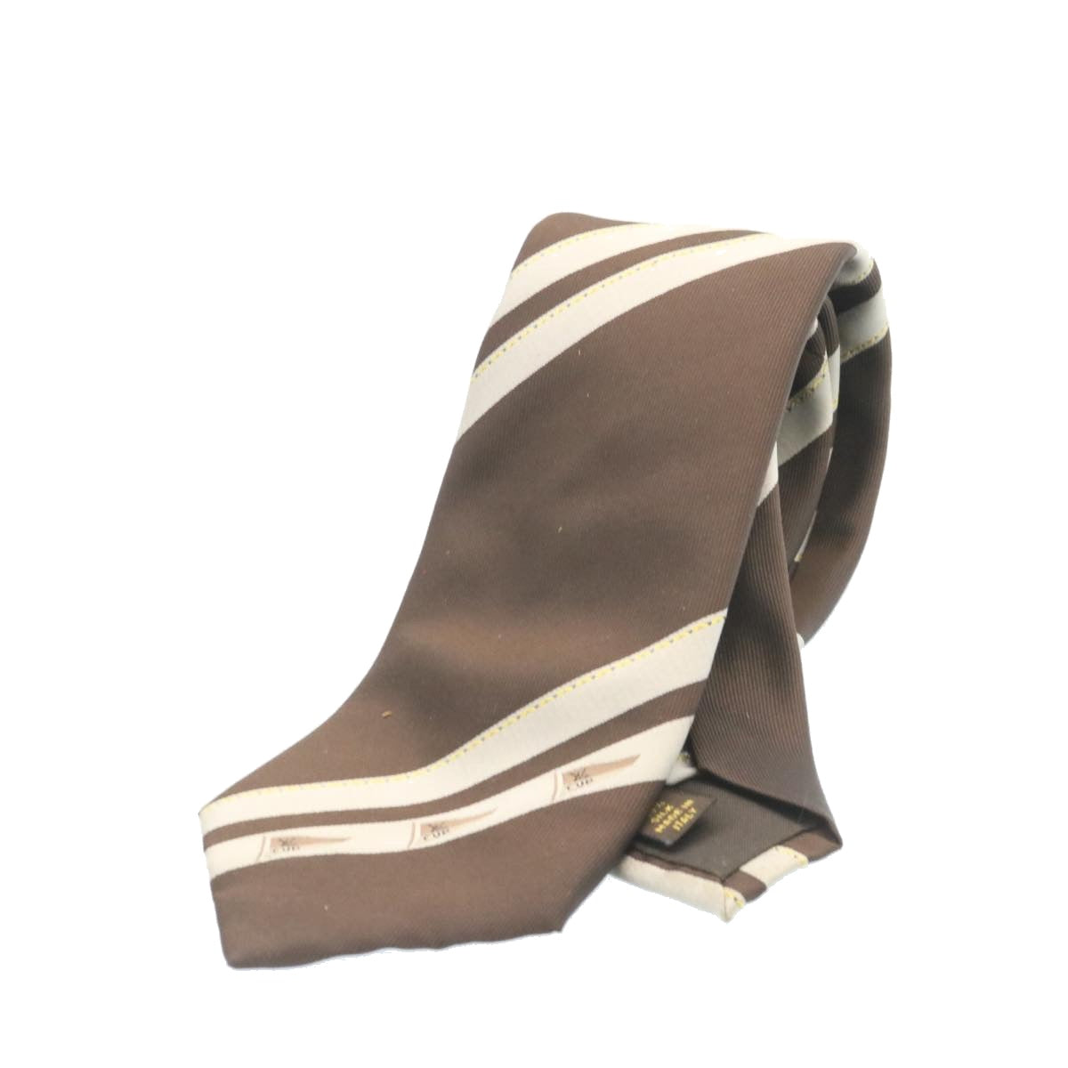 LOUIS VUITTON CUP Necktie Silk Brown LV Auth ms214