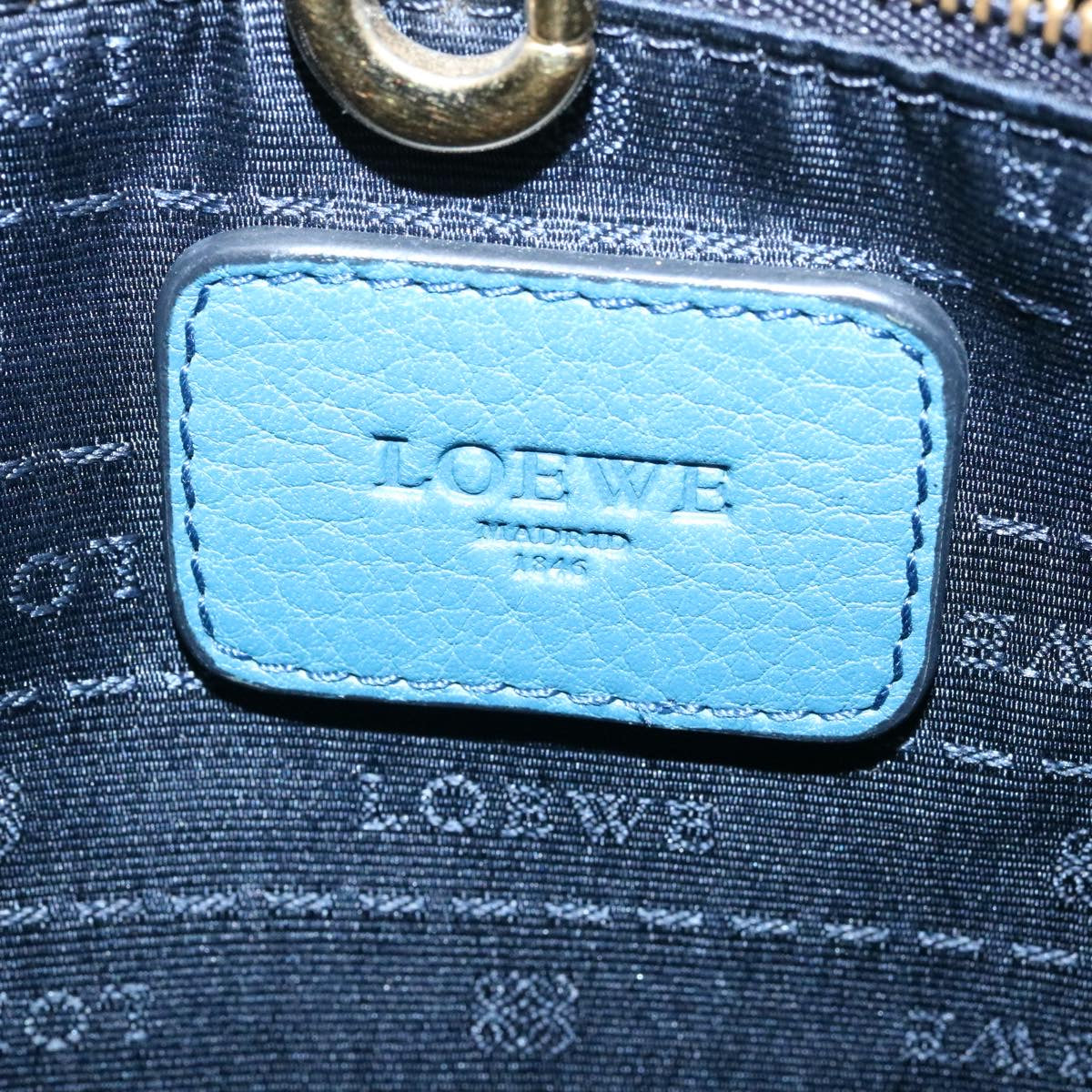 LOEWE Hand Bag Leather Blue Auth ms216