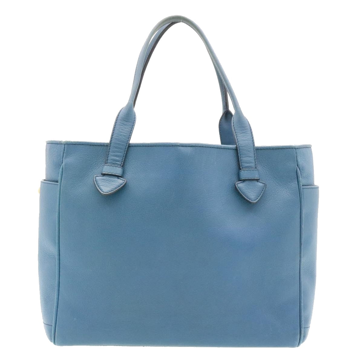 LOEWE Hand Bag Leather Blue Auth ms216