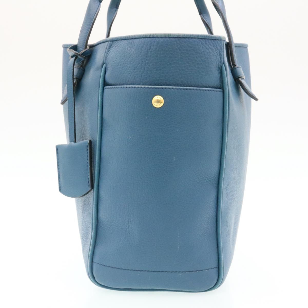 LOEWE Hand Bag Leather Blue Auth ms216