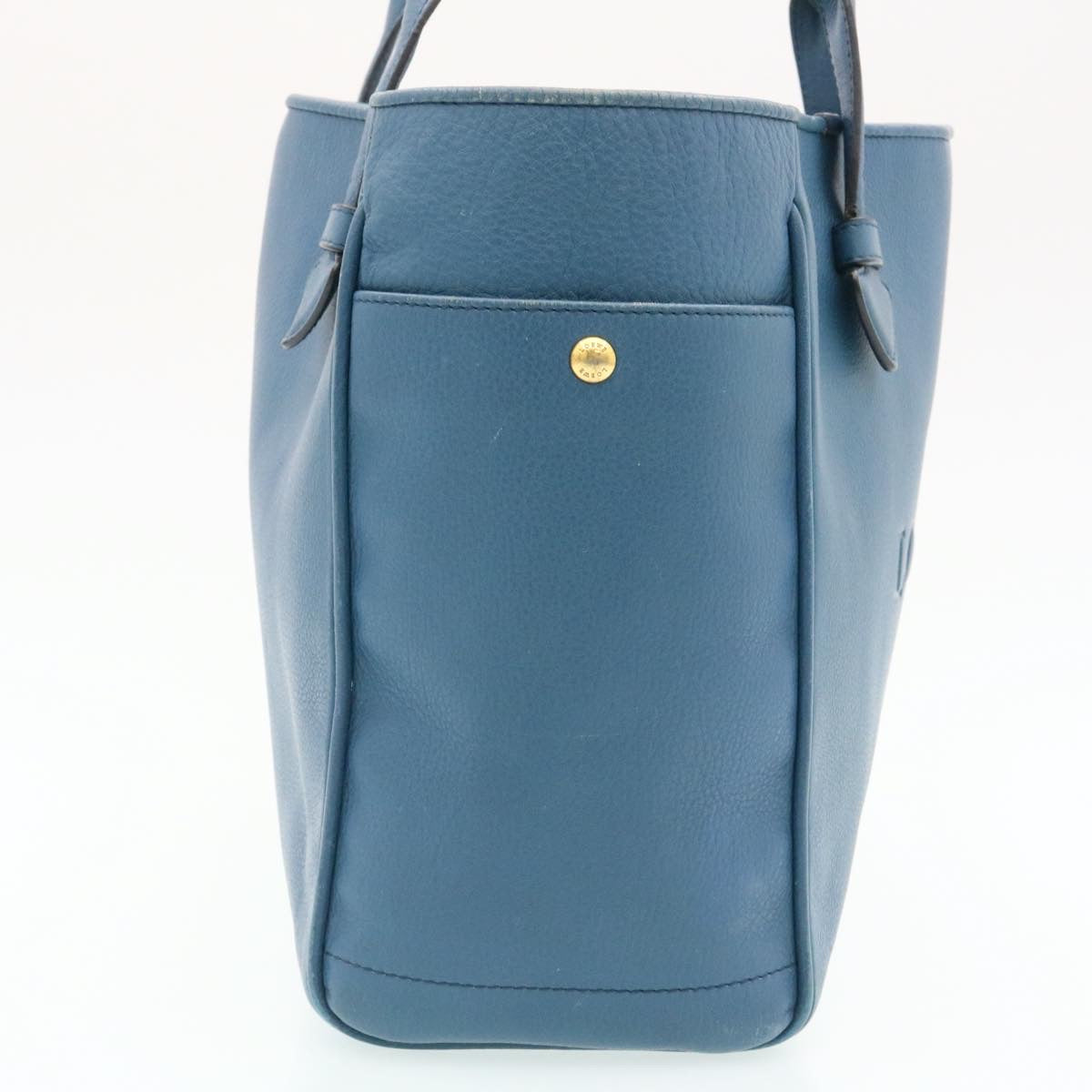 LOEWE Hand Bag Leather Blue Auth ms216