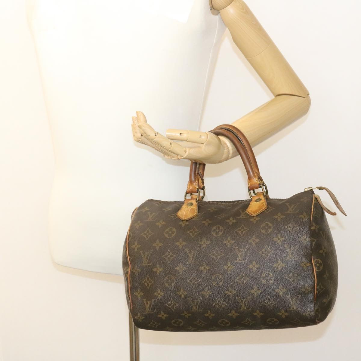 LOUIS VUITTON Monogram Speedy 30 Hand Bag M41526 LV Auth ms254