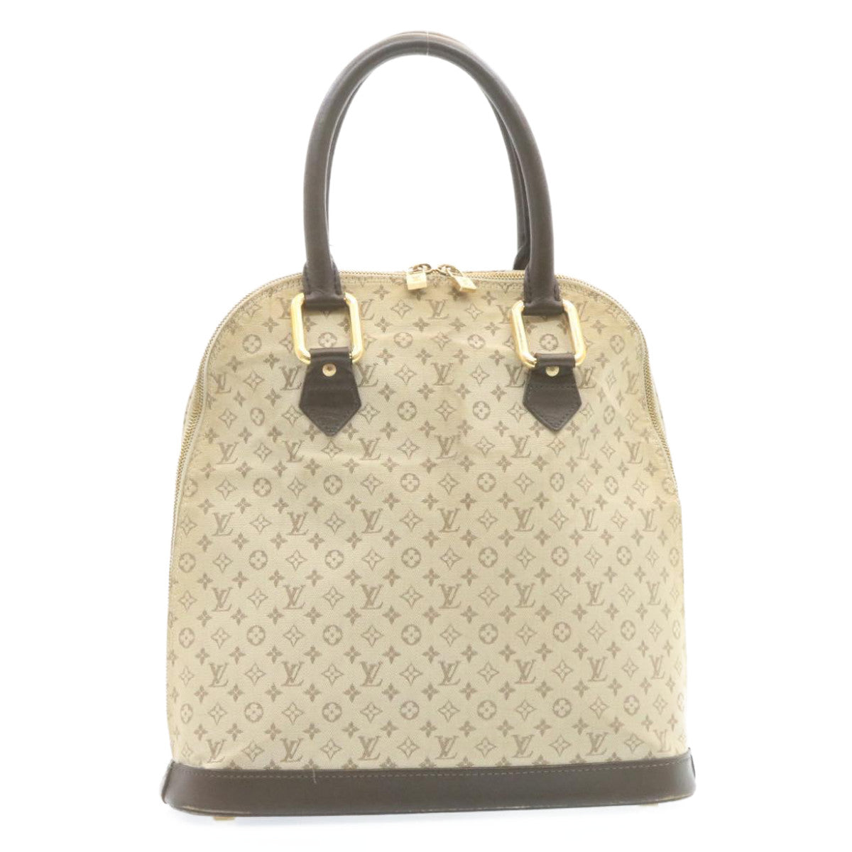 LOUIS VUITTON Monogram Mini Alma Haut Hand Bag Khaki M92203 LV Auth 35068