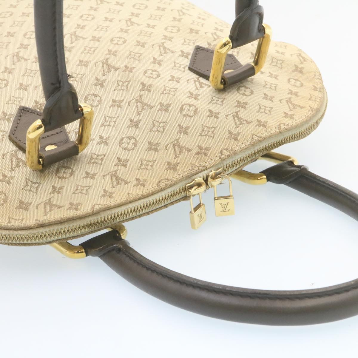 LOUIS VUITTON Monogram Mini Alma Haut Hand Bag Khaki M92203 LV Auth 35068