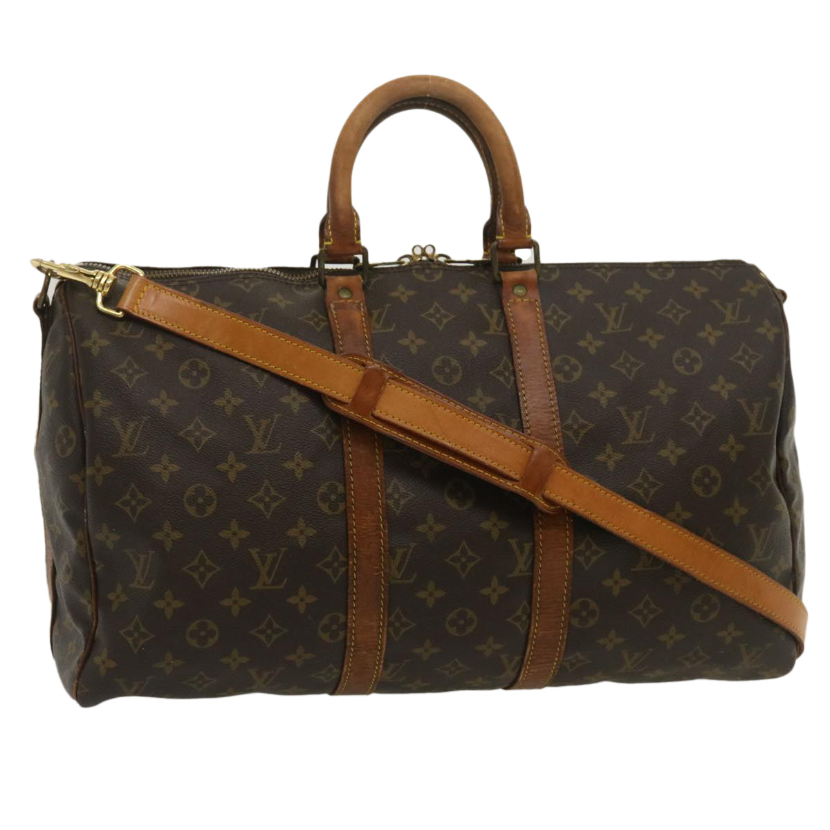 LOUIS VUITTON Monogram Keepall Bandouliere 45 Boston Bag M41418 LV Auth 35133