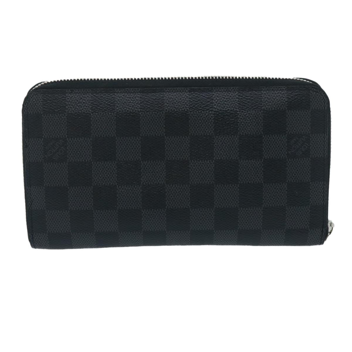 LOUIS VUITTON Damier Graphite Zippy Organizer NM Long Wallet N60111 Auth 35158