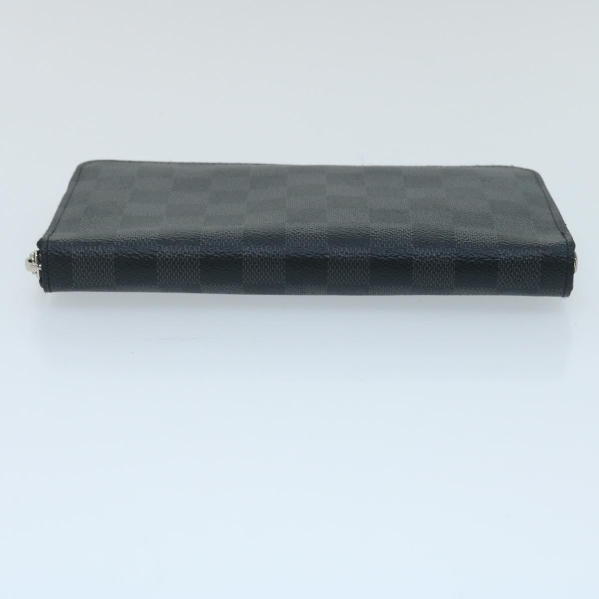 LOUIS VUITTON Damier Graphite Zippy Organizer NM Long Wallet N60111 Auth 35158