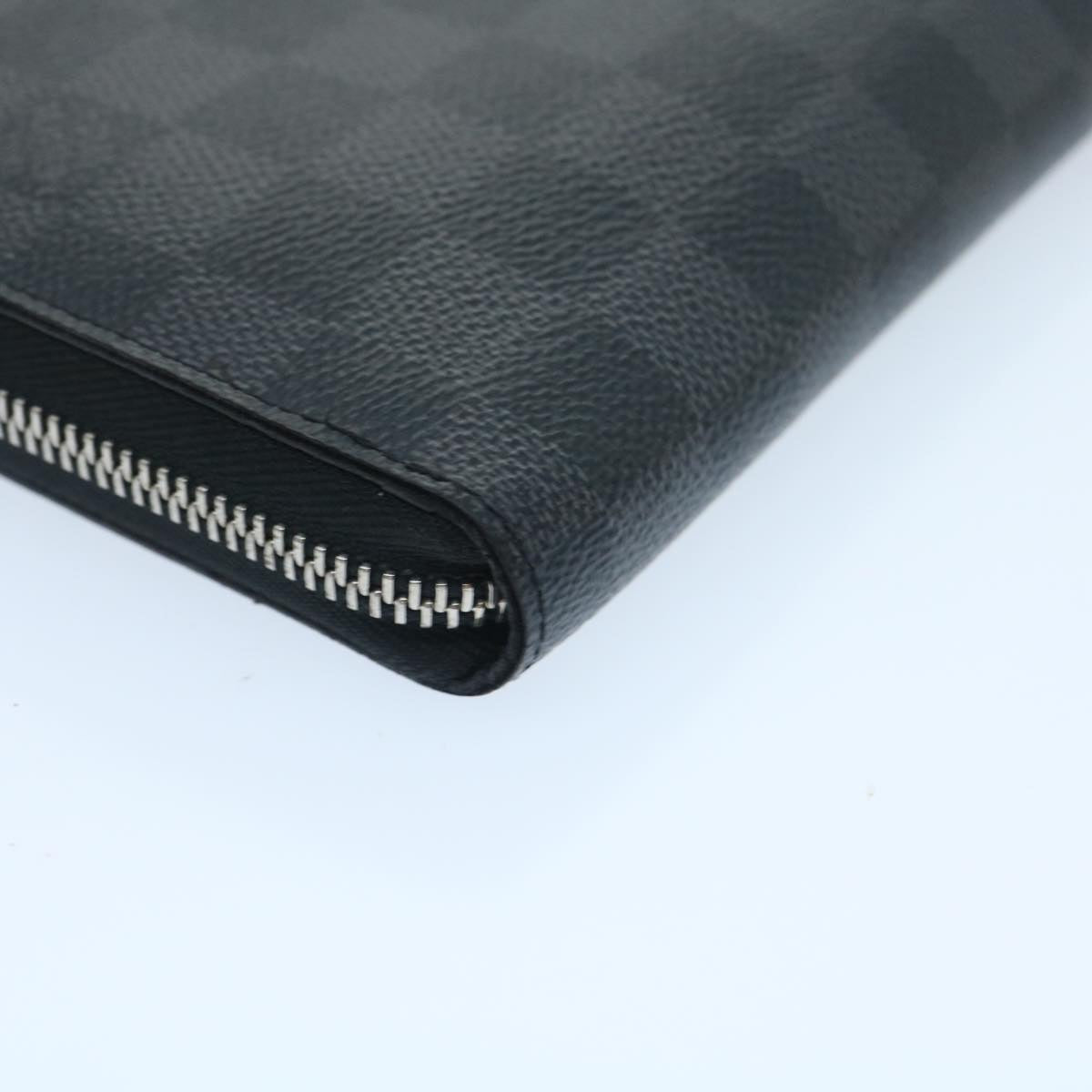 LOUIS VUITTON Damier Graphite Zippy Organizer NM Long Wallet N60111 Auth 35158