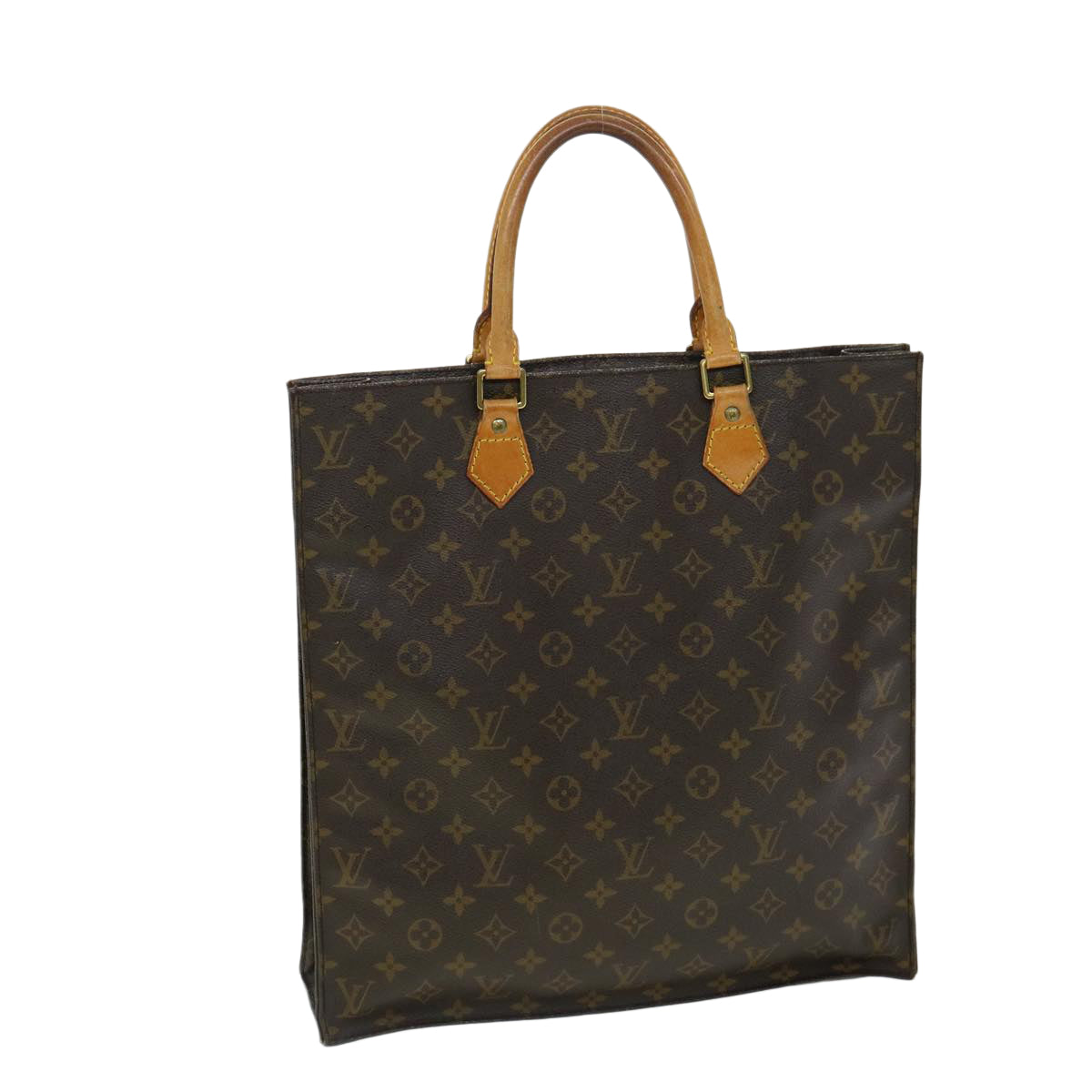 LOUIS VUITTON Monogram Sac Plat Hand Bag M51140 LV Auth 35269