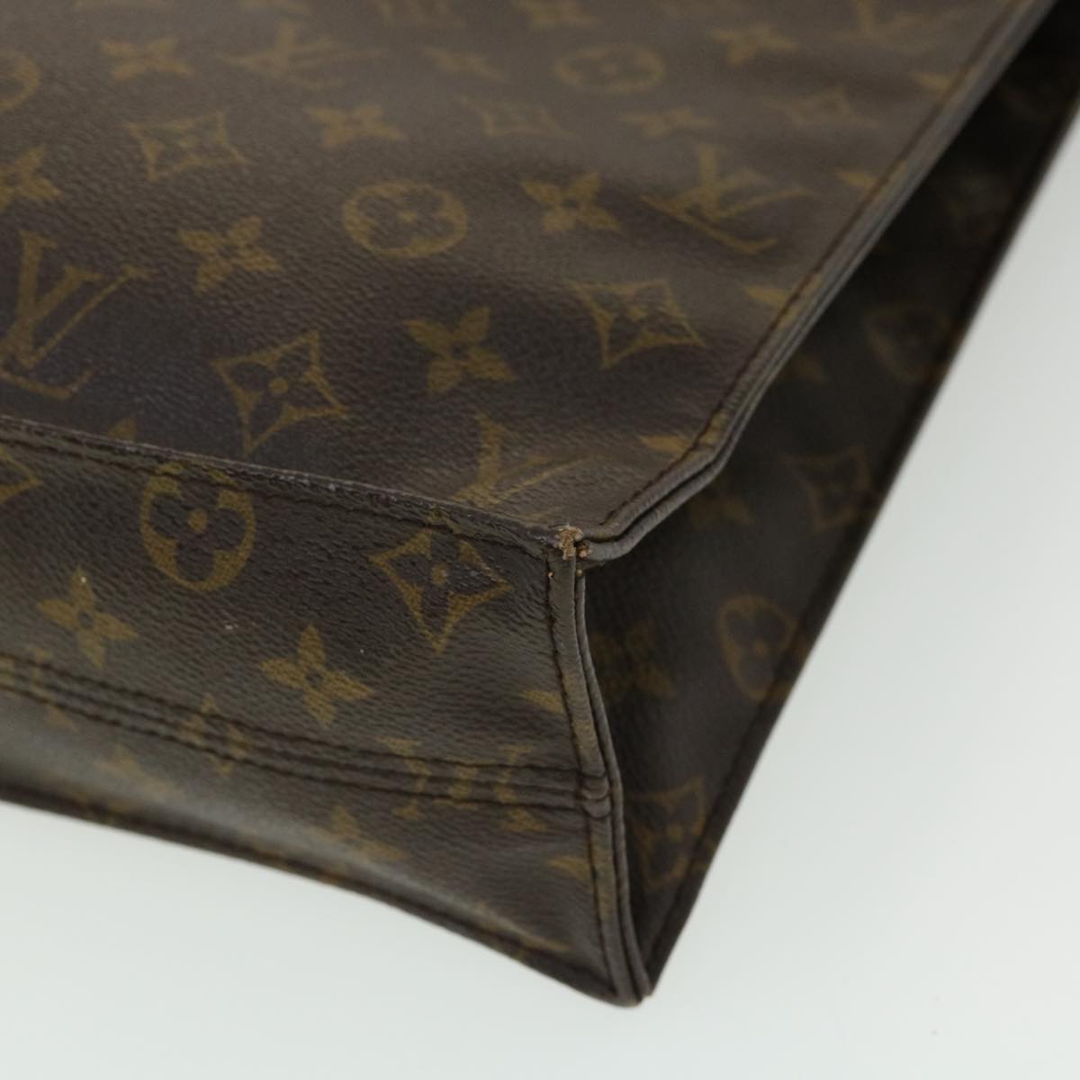 LOUIS VUITTON Monogram Sac Plat Hand Bag M51140 LV Auth 35269