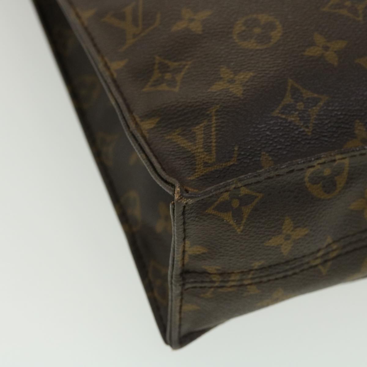 LOUIS VUITTON Monogram Sac Plat Hand Bag M51140 LV Auth 35269