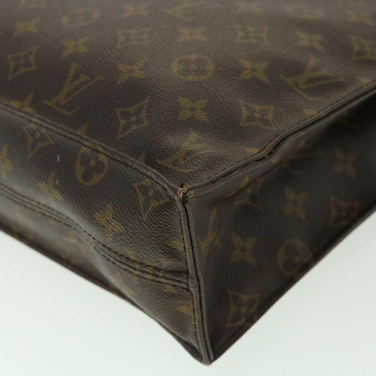 LOUIS VUITTON Monogram Sac Plat Hand Bag M51140 LV Auth 35269