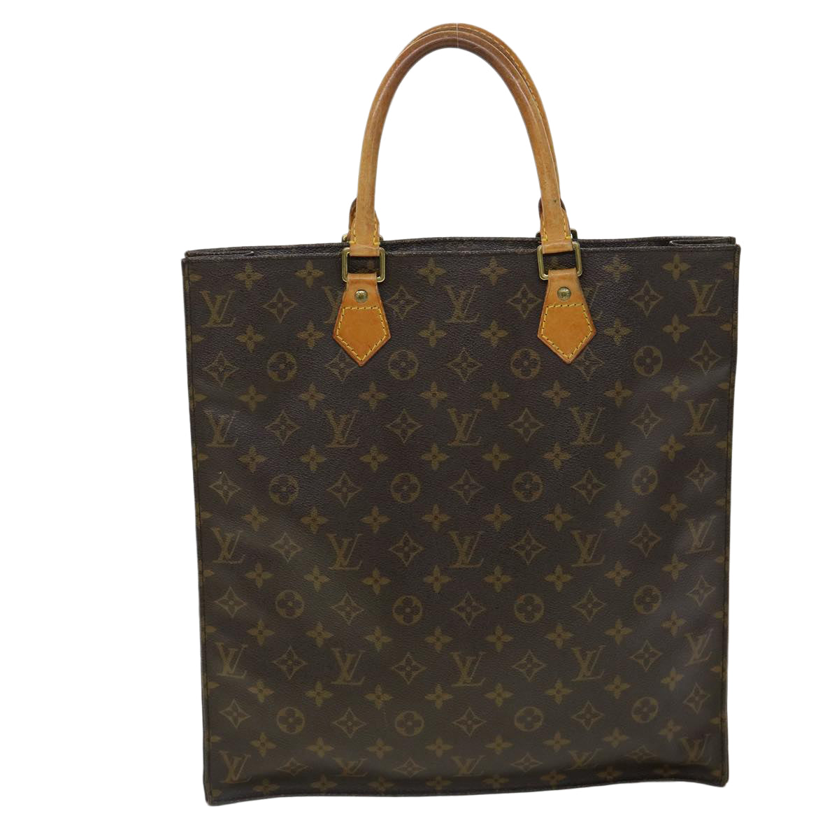 LOUIS VUITTON Monogram Sac Plat Hand Bag M51140 LV Auth 35269