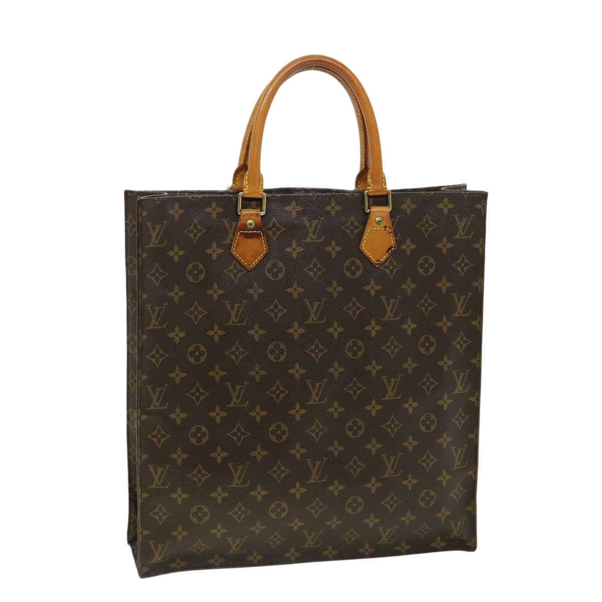 LOUIS VUITTON Monogram Sac Plat Hand Bag M51140 LV Auth 35270