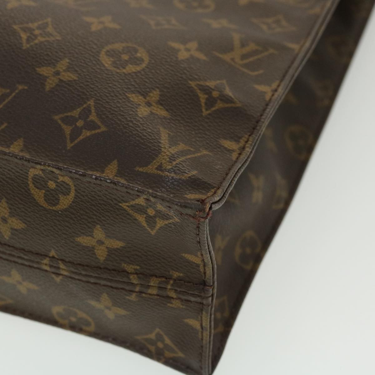 LOUIS VUITTON Monogram Sac Plat Hand Bag M51140 LV Auth 35270