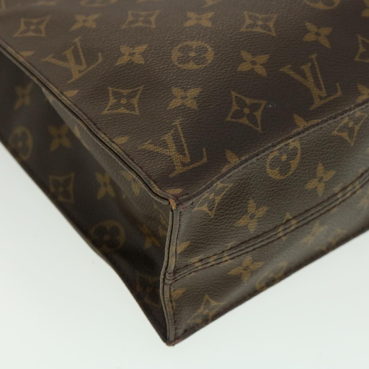 LOUIS VUITTON Monogram Sac Plat Hand Bag M51140 LV Auth 35270