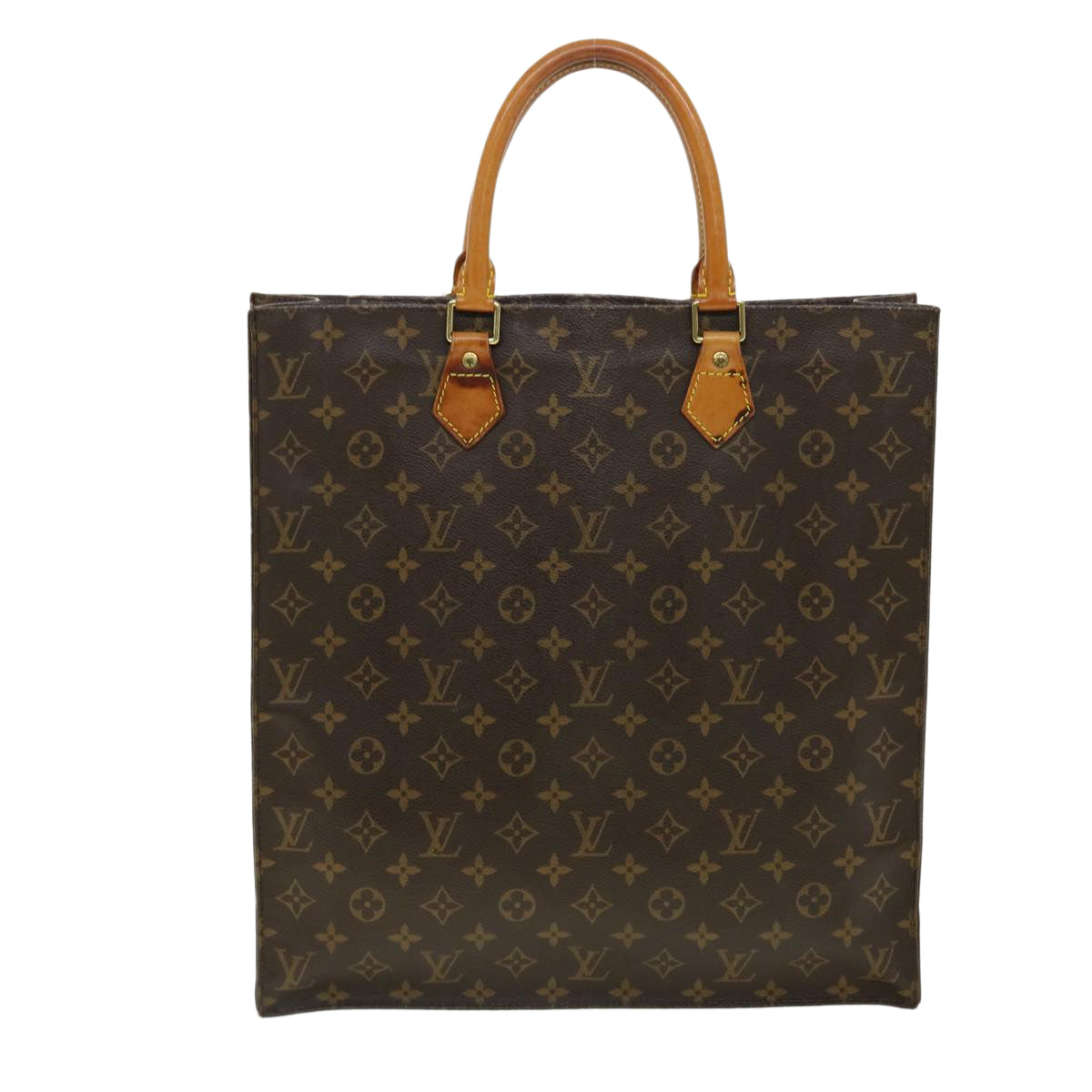 LOUIS VUITTON Monogram Sac Plat Hand Bag M51140 LV Auth 35270