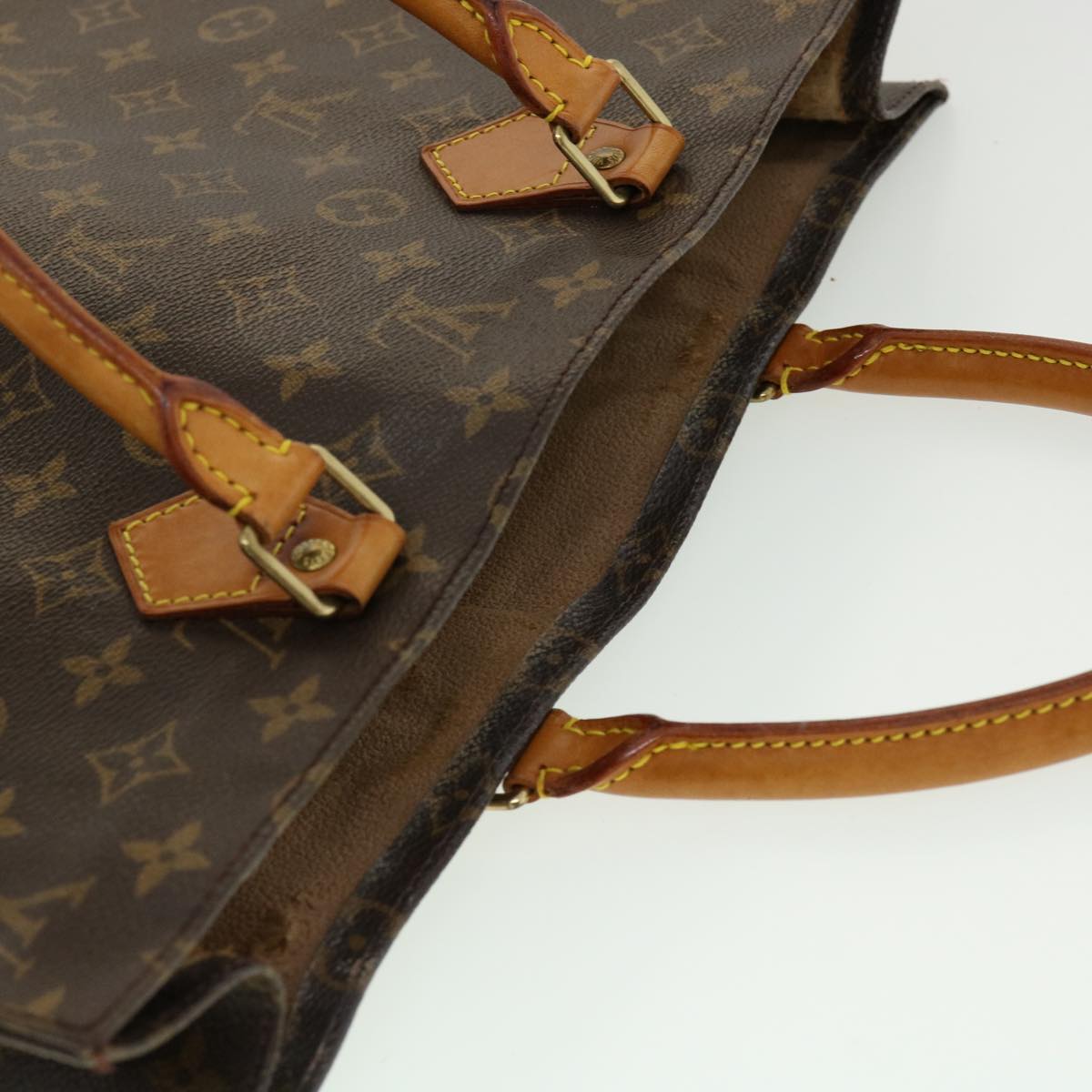 LOUIS VUITTON Monogram Sac Plat Hand Bag M51140 LV Auth 35270