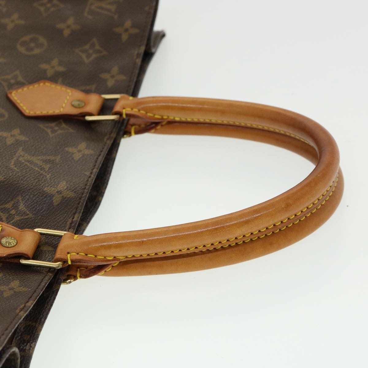 LOUIS VUITTON Monogram Sac Plat Hand Bag M51140 LV Auth 35270