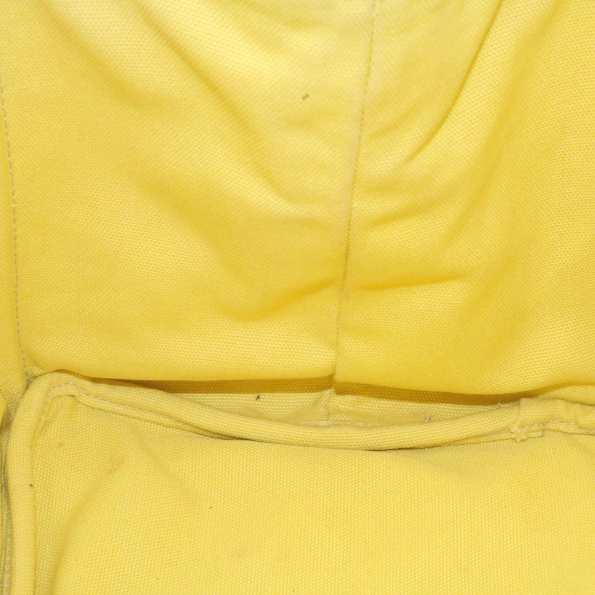 PRADA Canapa Hand Bag Canvas Yellow Auth ni006