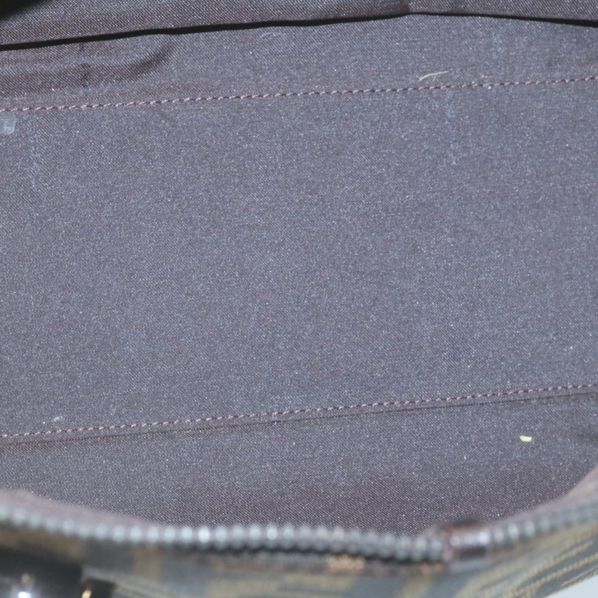 FENDI Zucca Canvas Hand Bag Brown Black Auth 34668