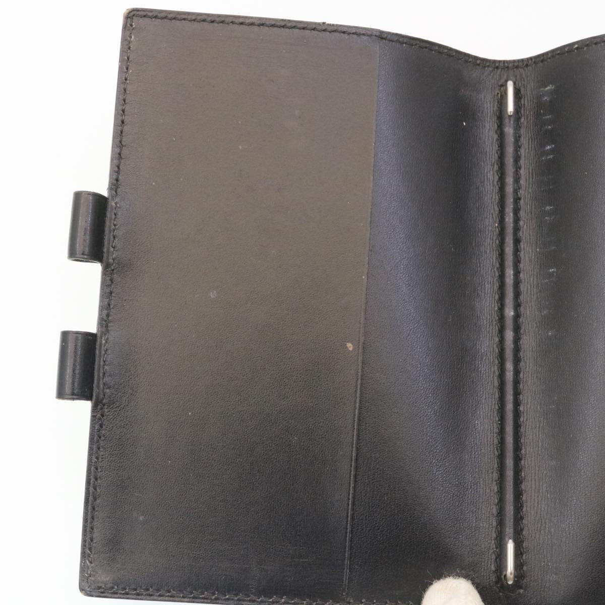 HERMES Day Planner Cover Leather Black Auth 34699