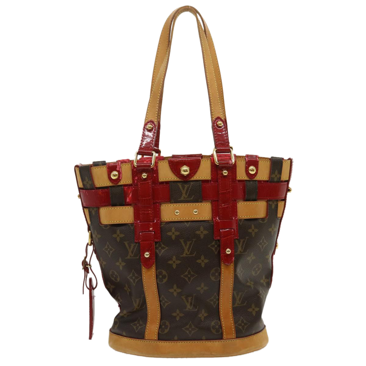 LOUIS VUITTON Monogram Neo Bucket Tote Bag Red M95613 LV Auth 34721