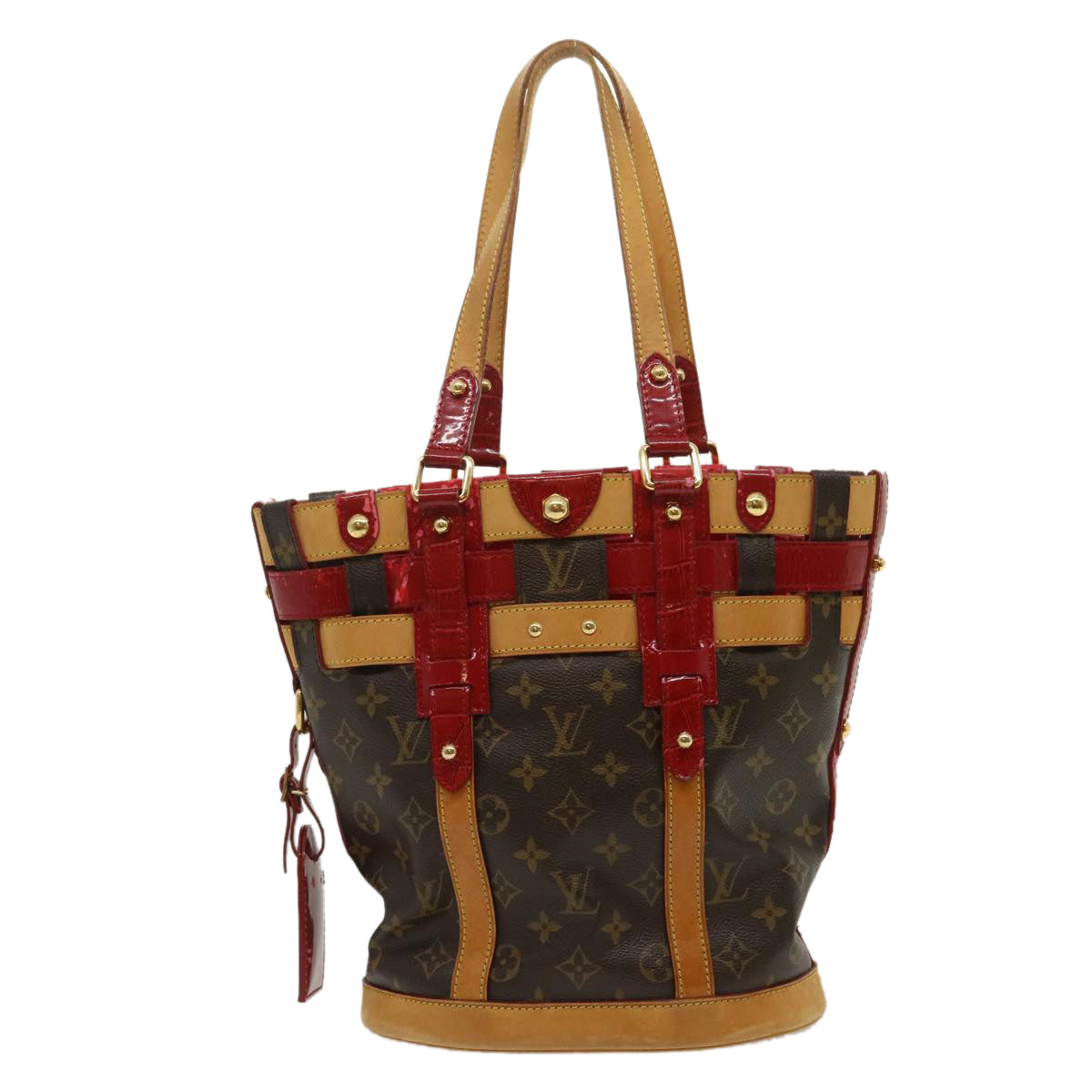 LOUIS VUITTON Monogram Neo Bucket Tote Bag Red M95613 LV Auth 34721