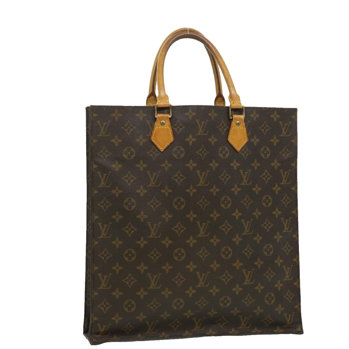 LOUIS VUITTON Monogram Sac Plat Hand Bag M51140 LV Auth 34783